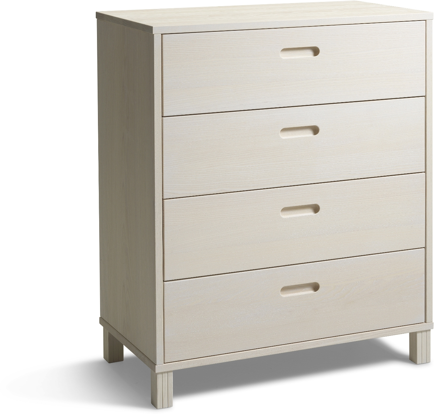 Kommode Oscarssons Möbel Leon   Hvidolieret Massiv Ask Med   Skuffer   H93ã B75ã D40 Cm
