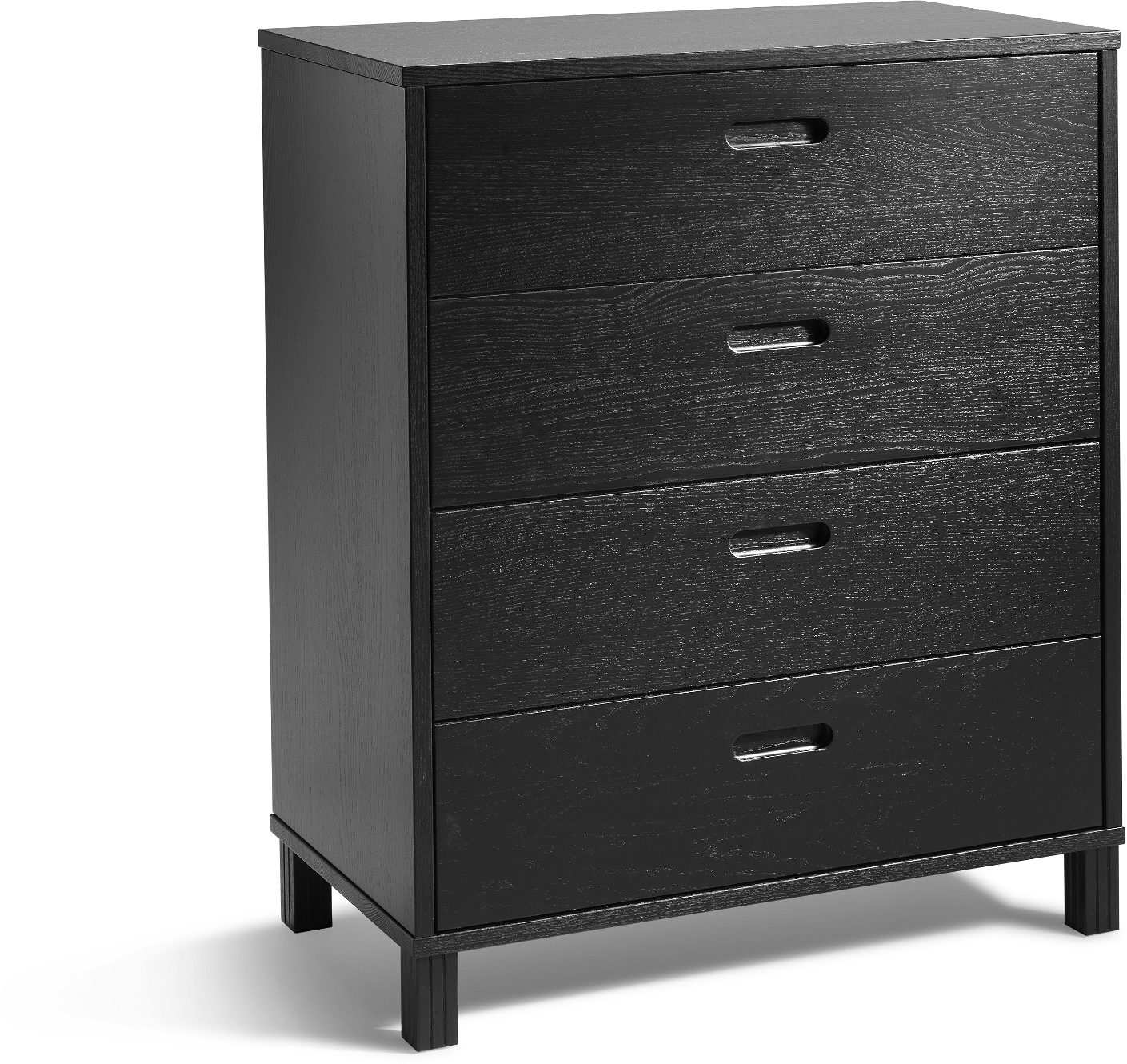 Kommode Oscarssons Möbel Leon   Sortbejdset Massiv Ask Med   Skuffer H93xb75xd40 Cm