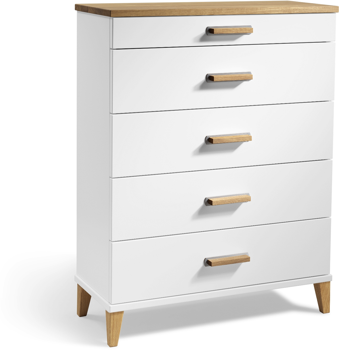 Kommode Oscarssons Möbel Malva   Hvidlakeret Og Oliebehandlet Egetræ   94x70x31 Cm
