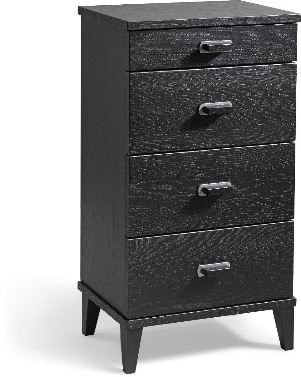 Kommode Oscarssons Möbel Malva   Sortbejdset Egetræ Med   Skuffer  76x40x31 Cm