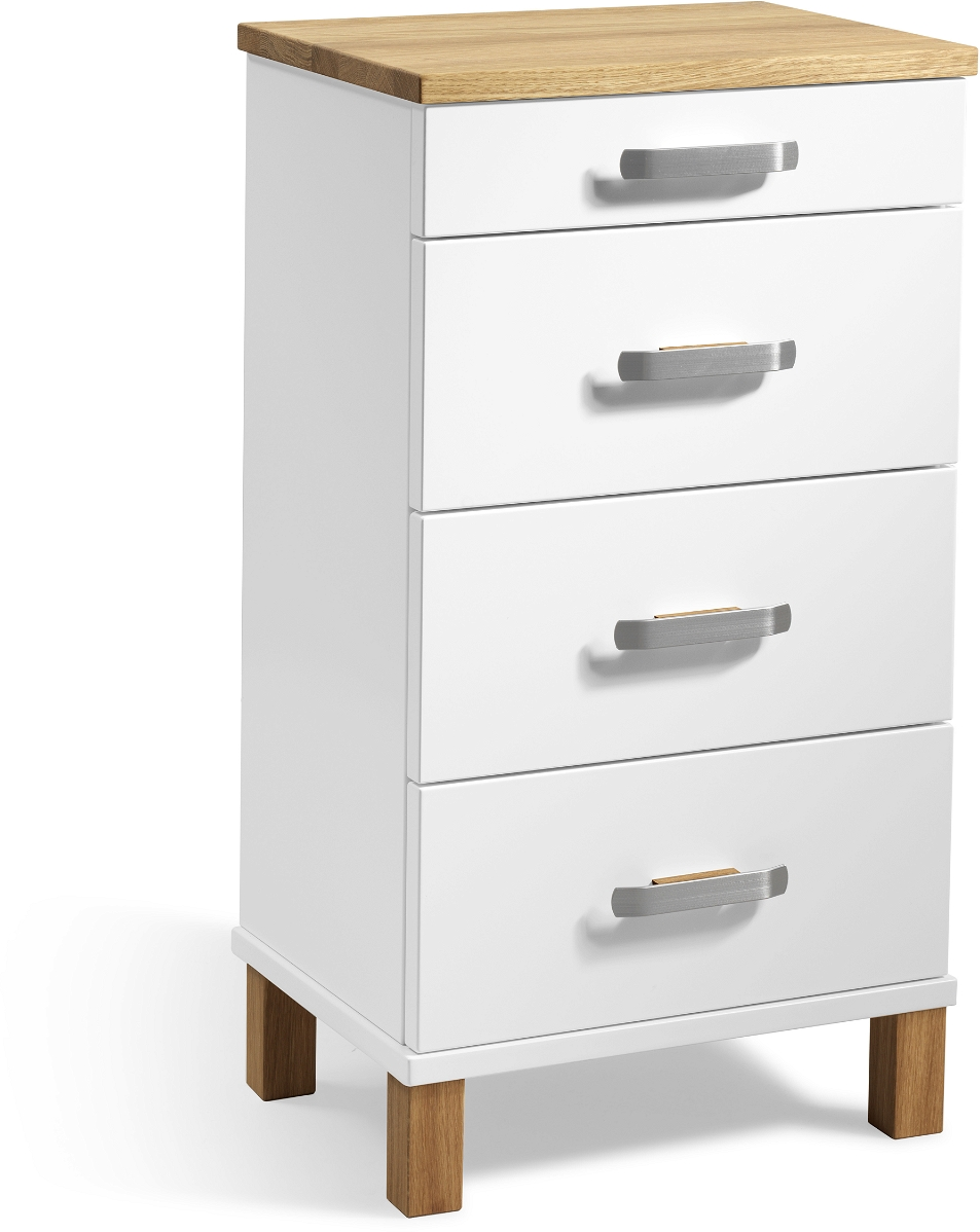 Kommode Oscarssons Möbel Nadja Hvid Olieret Eg Mdf Og Massiv Eg 75x40x31 Cm