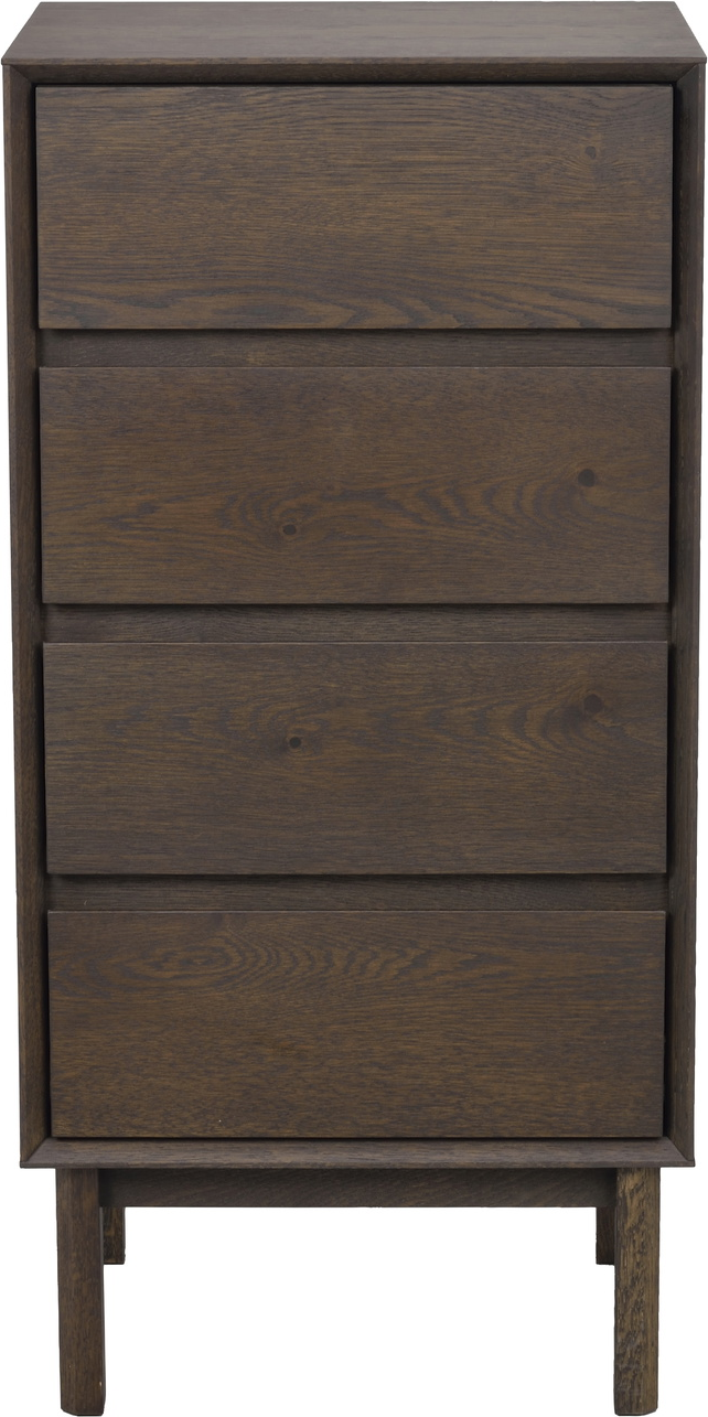 Kommode Rowico Mackay Brun Oliebehandlet Massivt Egetræ Fsc Skuffer H92 B45 D38 Cm