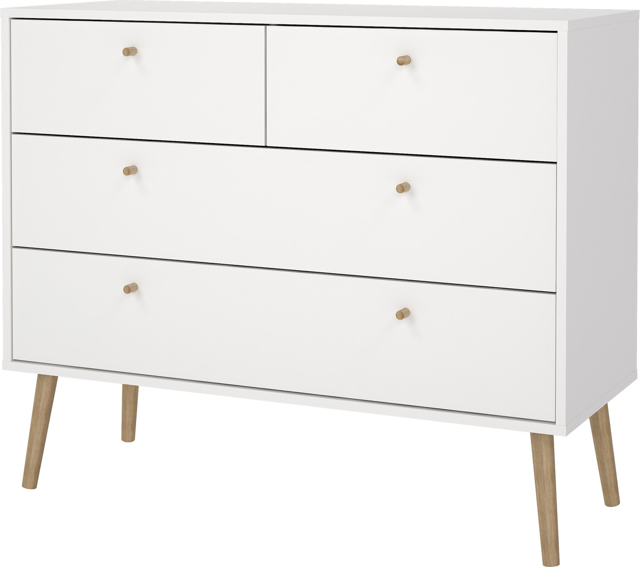 Kommode Vesterholm Bodo Hvid Folie   Skuffer 22 Træknopper H82xb99xd39 Cm Nordisk