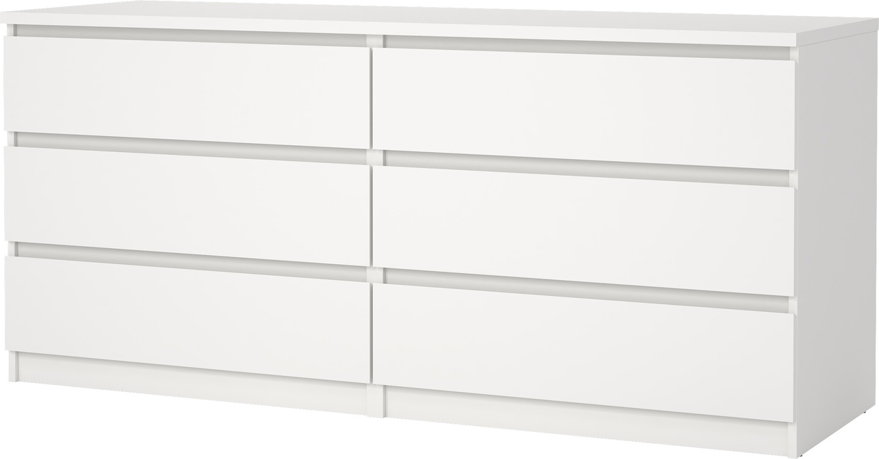 Kommode Vesterholm Naia Double Skuffer Hvid H70 B153 D50 Cm Fsc Vægmontering