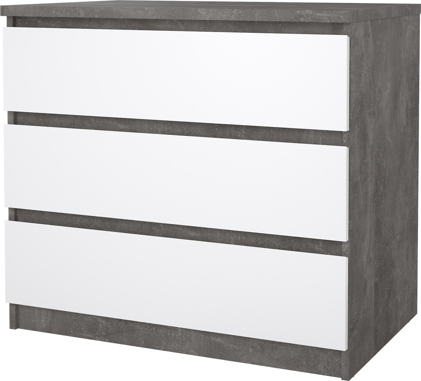 Kommode Vesterholm Naia  Grebsfri Oxid Beton Hvid Højglans  Vægmonteret  H70 B77 D50 Cm    Skuffer  Fsc