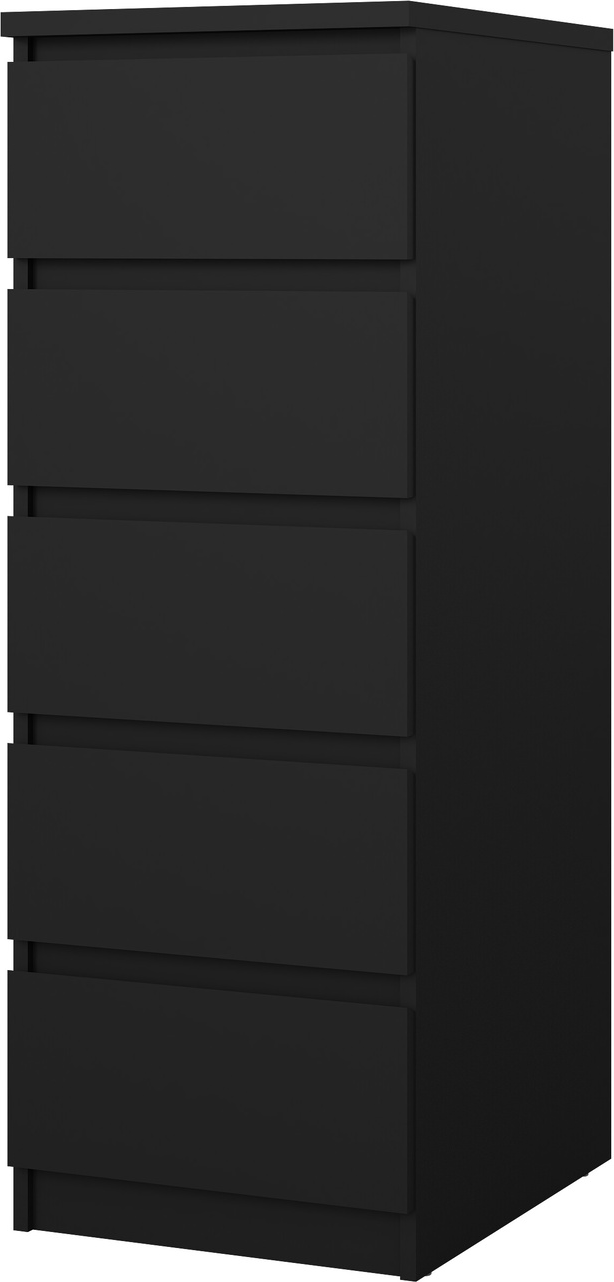 Kommode Vesterholm Naia  Matsort  Høj    Skuffer  Grebsløs  H111xb40xd50 Cm  Fsc  Vægmonterbar