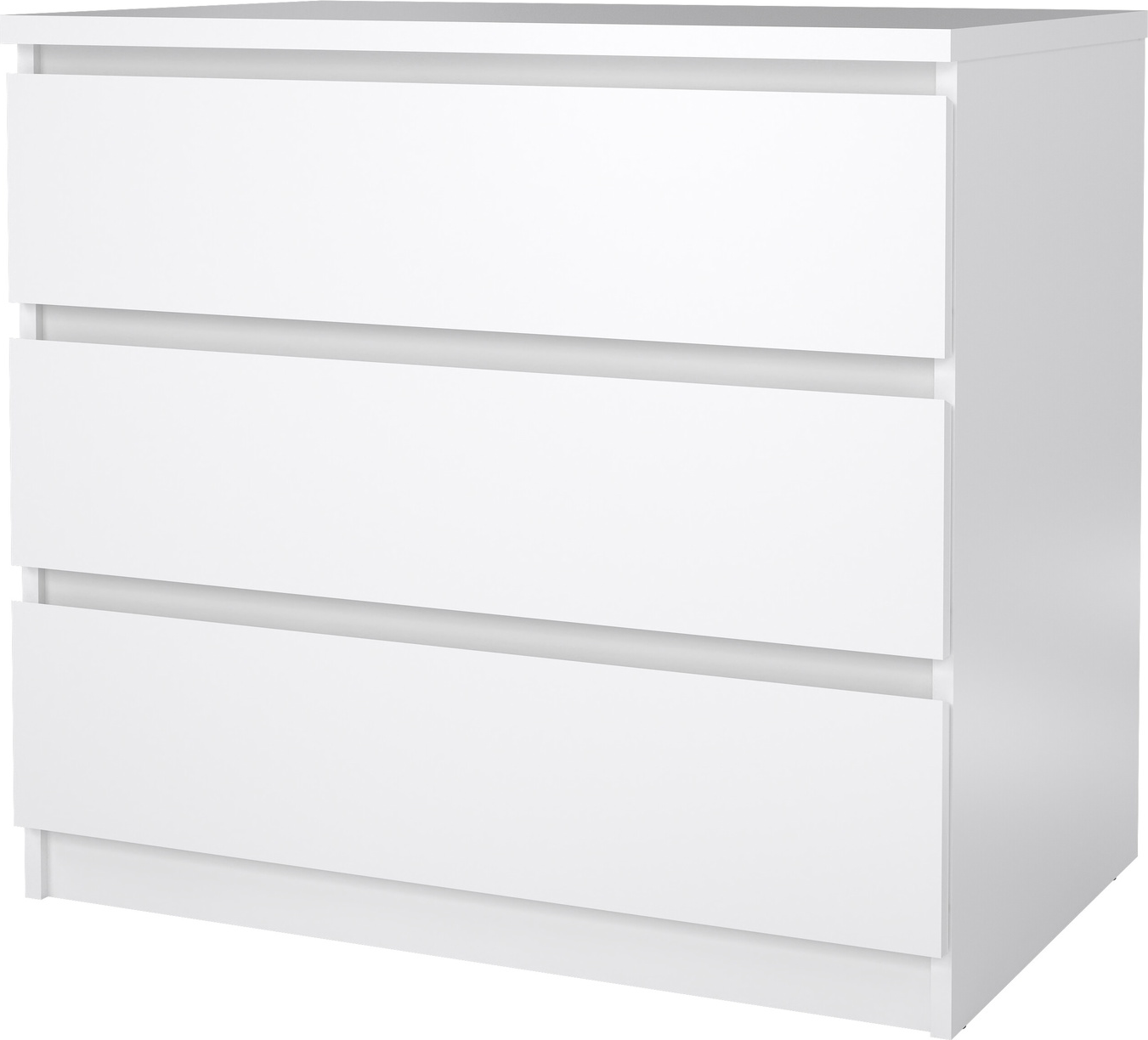 Kommode Vesterholm Naia   Skuffer Hvid Højglans Grebsløs H68ã B77ã D50 Cm Fsc-certificeret
