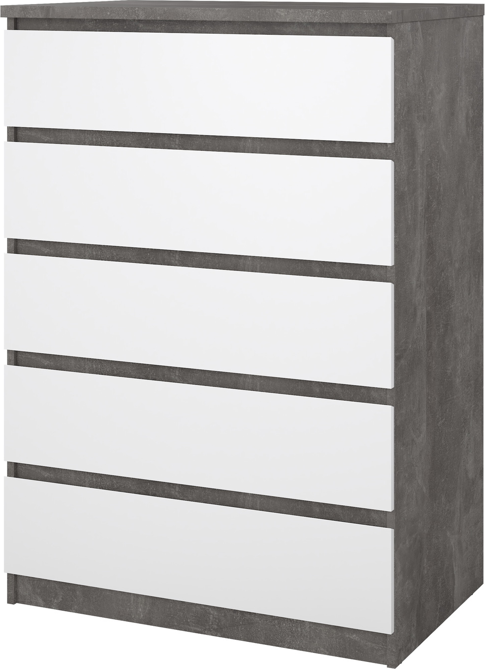 Kommode Vesterholm Naia   Skuffer  Oxid Beton Hvid Højglans  Vægmonteret H111ã B77ã D50 Cm  Dansk Fsc