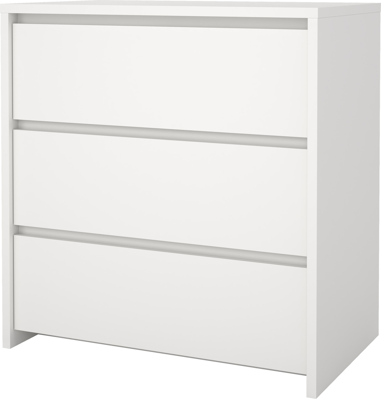 Kommode Vesterholm Next  Hvid Folie    Skuffer  Grebsløse  Fsc  H84ã B80ã D48 Cm
