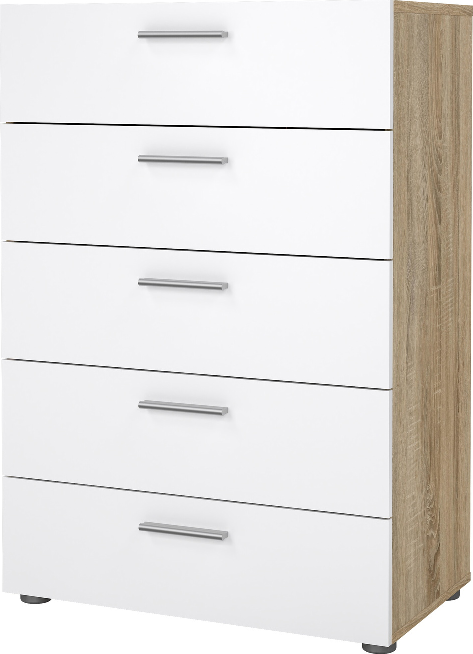 Kommode Vesterholm Pepe   Skuffer Natur Hvid Højglans H102ã B70ã D40 Cm