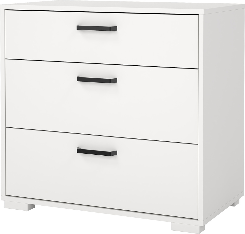Kommode Vesterholm Sofia  Hvid Folie På Spånplade    Skuffer  B70ã D40ã H67 Cm  Fsc-certificeret  Aluminiumshåndtag