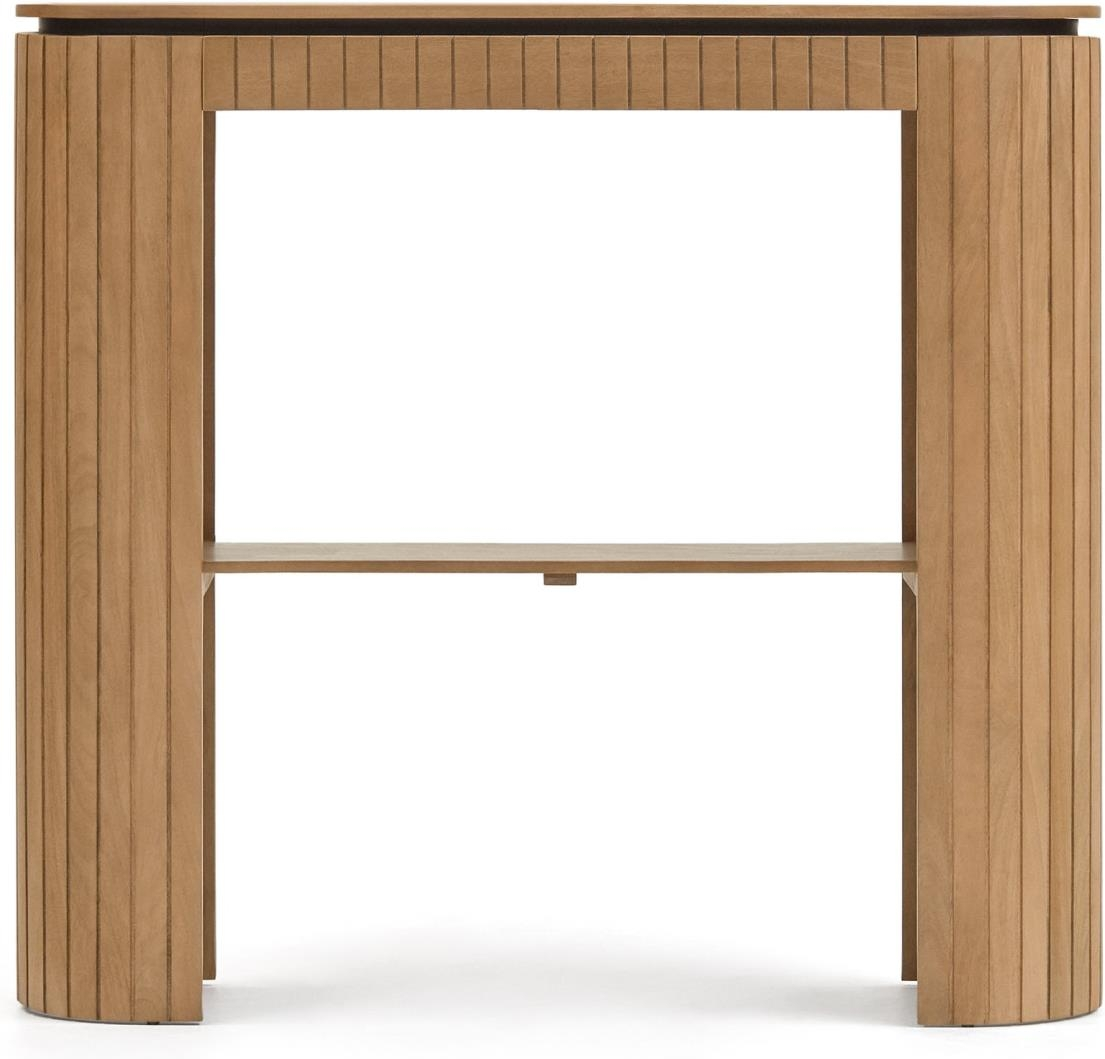 Konsolbord Kave Home Licia   Massivt Mango Træ   Rund Buet Form  Naturlig Finish