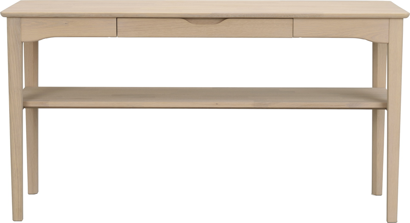 Konsolbord Rowico Markham Hvidkalket Olieret Massiv Egetræ Fsc-certificeret L140 D40 Cm