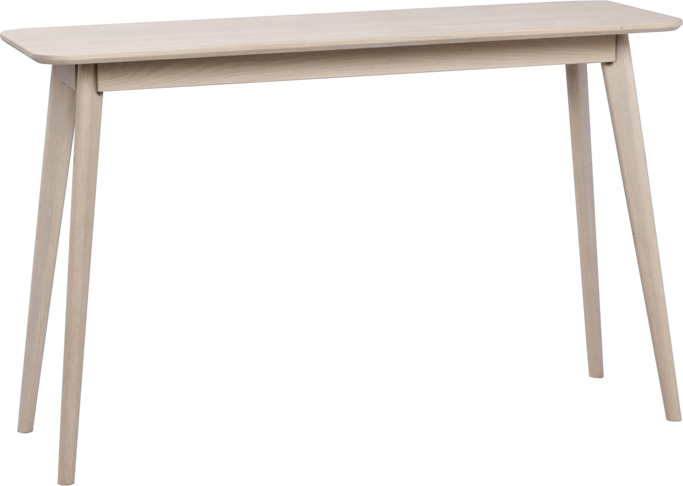 Konsolbord Rowico Yumi Hvidkalket 120ã 40ã 75 Cm Mdf-bordplade Med Egetræsfiner Og Massivt Egetræ