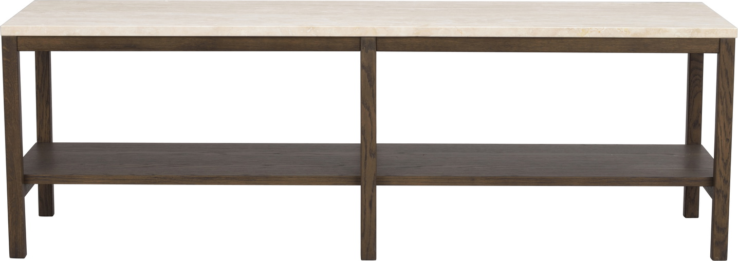 Konsolbord Tv-bord Rowico Orwel Travertin Og Egetræ Beige Brun L140xd40xh45 Cm