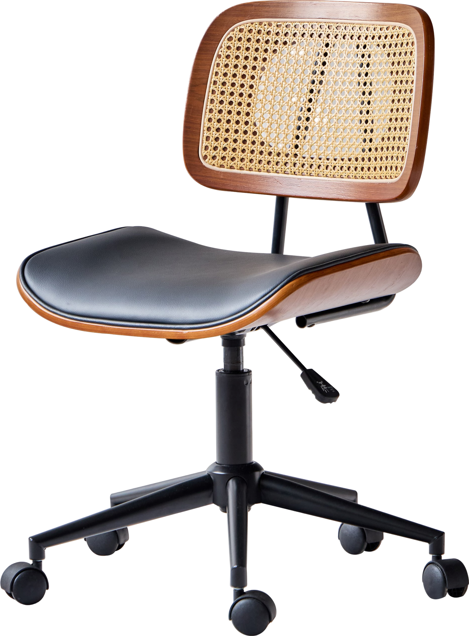 Kontorstol Nordlys Furniture Herning   Sort Kunstlæder Skrivebordsstol Med Gaslift Og Hjul Ergonomisk Skandinavisk Design