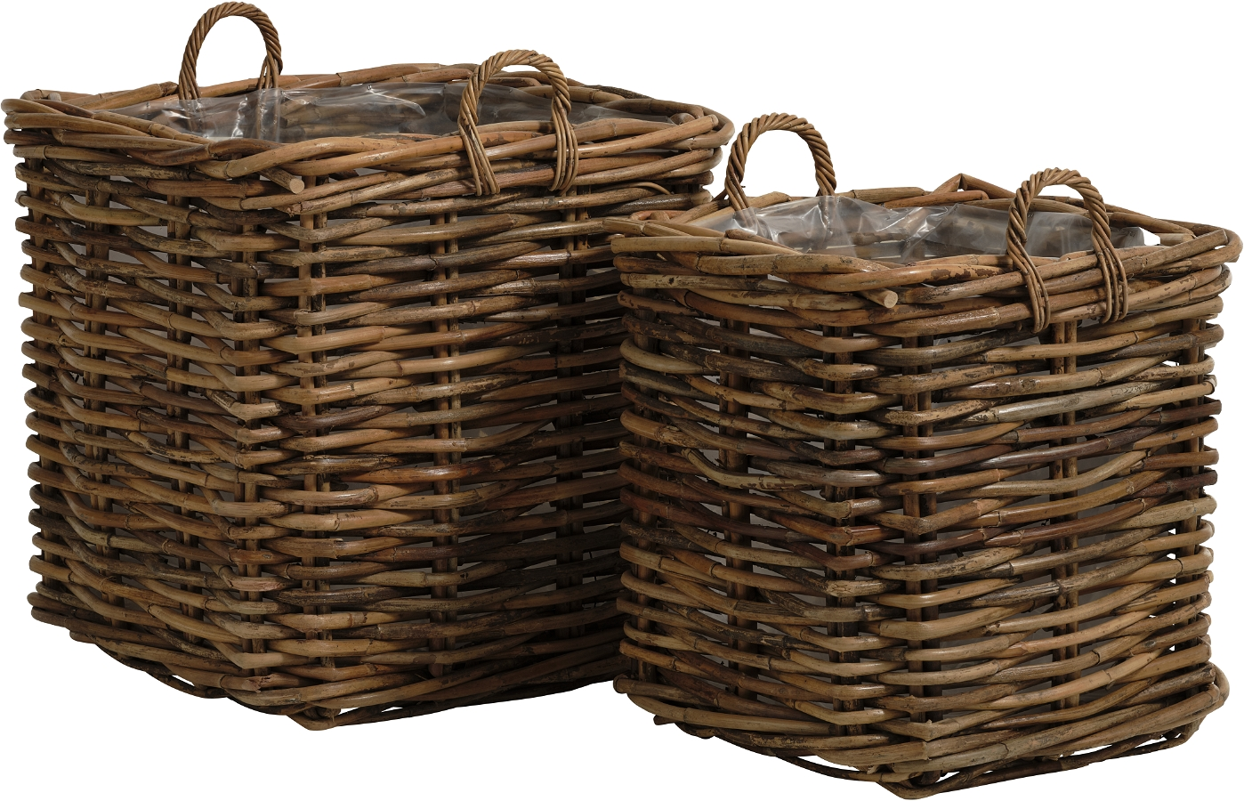 Kurve Firkantede Sæt Med   Nordique Design Calais Opbevaringskurve   Naturlig Rattan 70x70x70 60x60x60 Cm