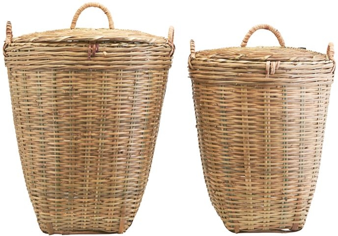 Kurvesæt Meraki Tradition Bambus Natur   Opbevarings- Og Vasketøjskurve ø40 45xh48 58 Cm
