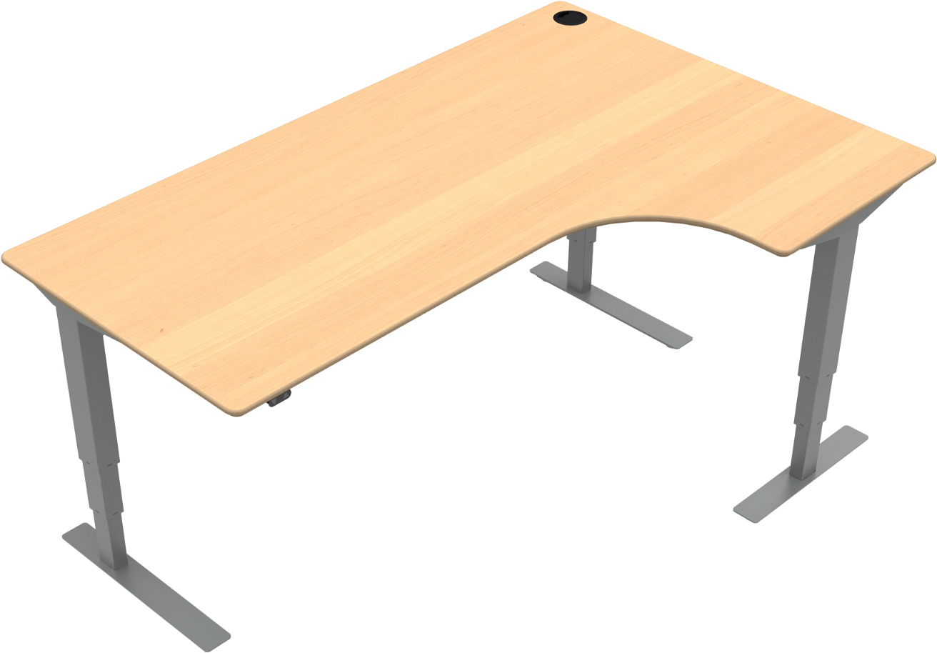 -form To-bens Hæve-sænkebord Zennord Versastand 501-37 Natur Sølv H57 122ã 120ã 180 Cm