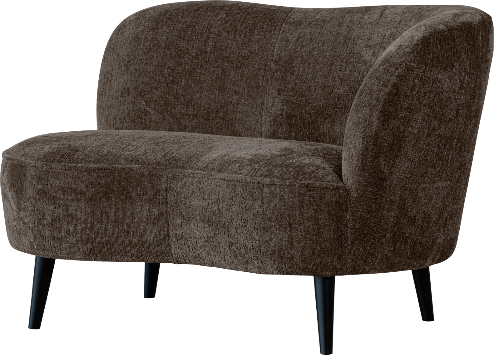 Lænesofa Loungestol Sara Fra Woood   Grå Brun Fløjl