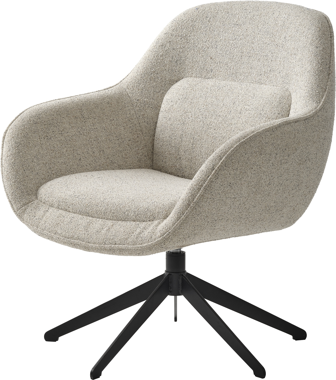 Lænestol Nordique Design Lynn H85 5xb73 5xd75 Cm Råhvid Sort Stof Metalstel