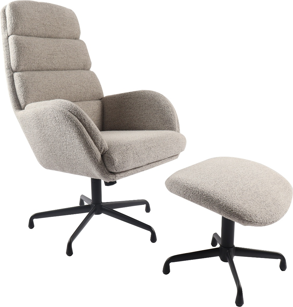 Lænestol Nordique Design Sifton Taupe Bouclé H110ã B70ã D76   Cm Fsc Metalstel