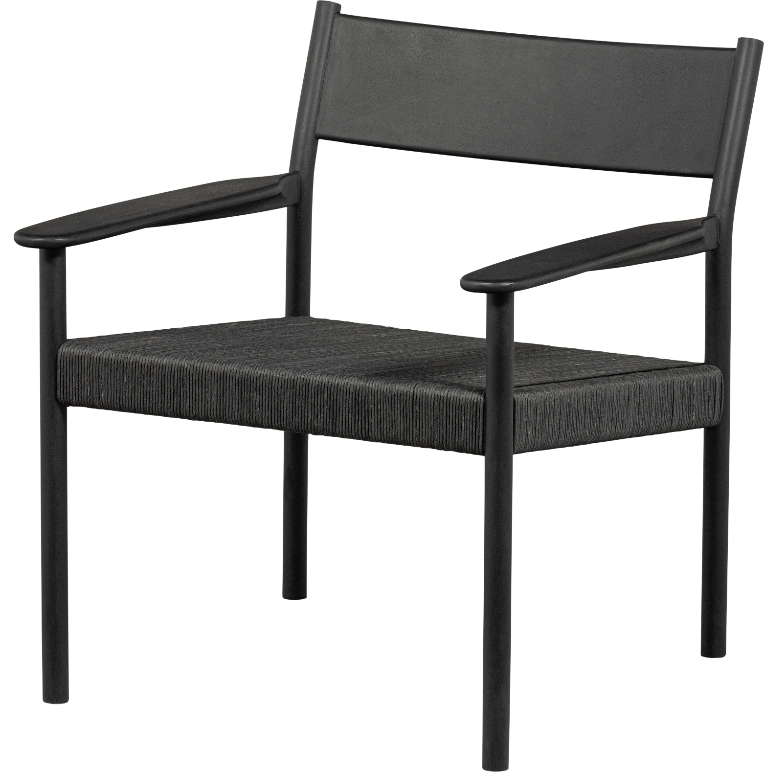 Lænestol Woood Collection Lael Sort Mangotræ Flettet Sæde H74xb66xl70 Cm