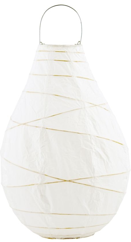 Lanterne House Doctor Drop ø24ã H35 Cm Hvid Papir Bambus Galvaniseret Jern