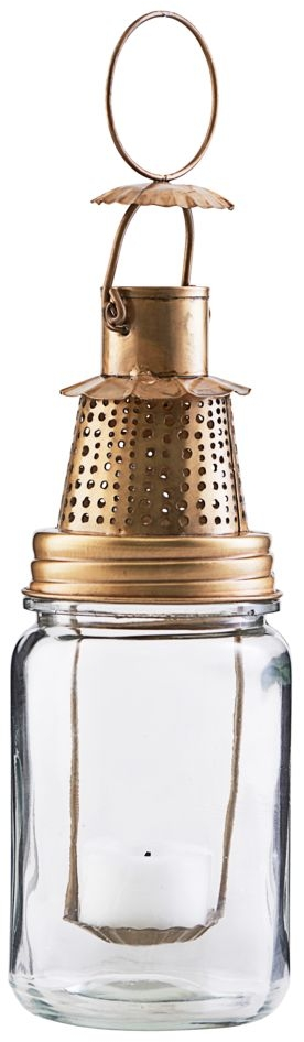 Lanterne House Doctor Fhia Antik Messing Glas- Og Jern ø8 H22 Cm Dekorationslanterne