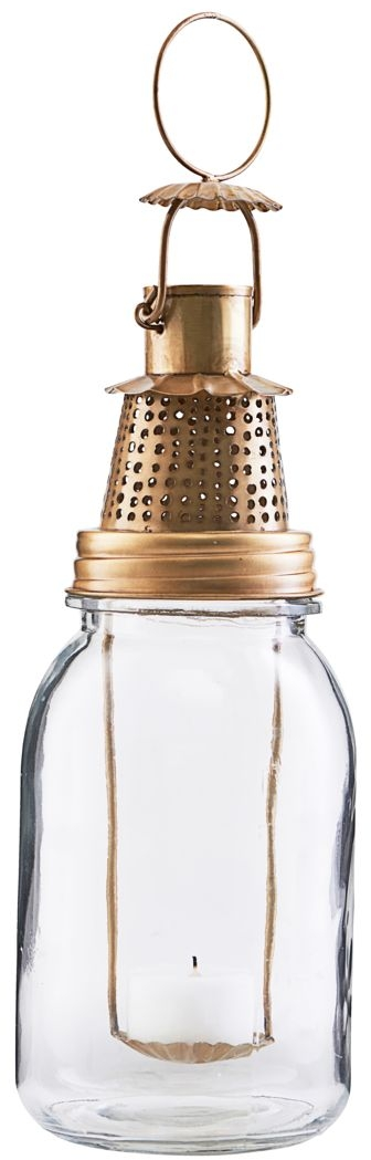 Lanterne House Doctor Fhia Antik Messing ø9   H25 Cm Glas Og Jern Dekoration