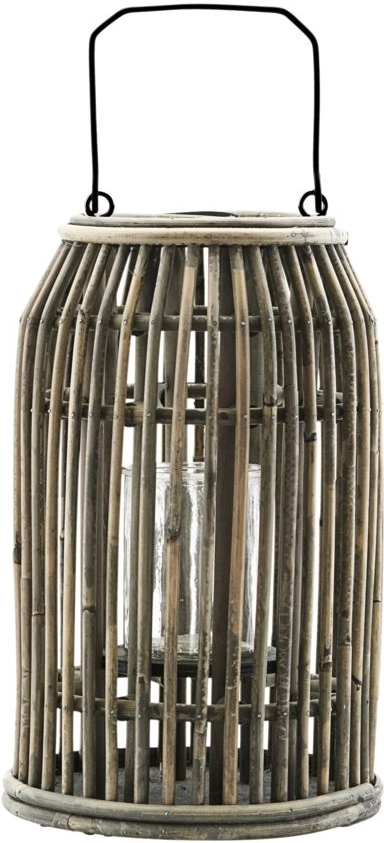 Nordisk Rattan og Glas Lanterne Ova fra House Doctor