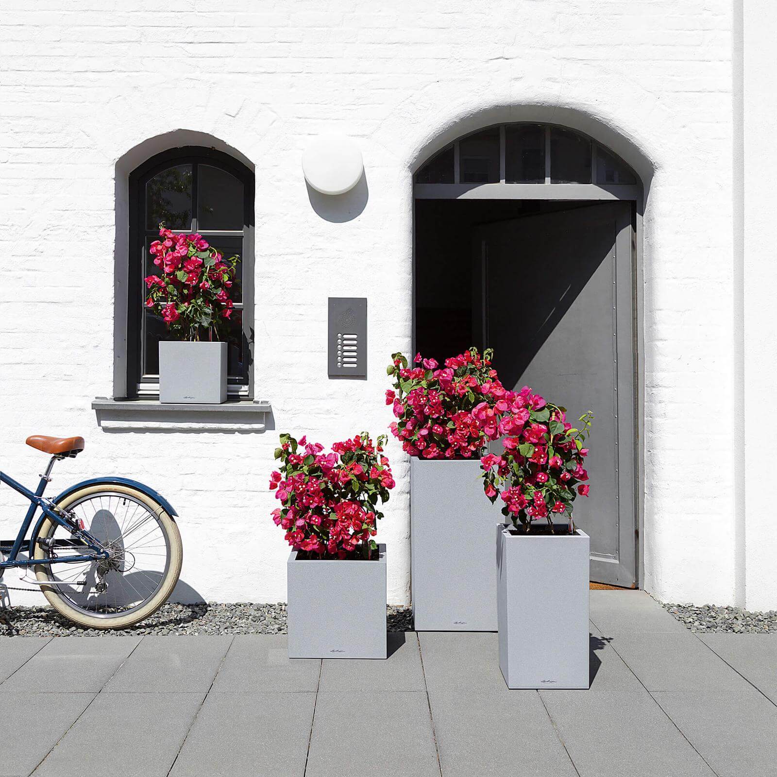 Lechuza Canto Stone Low Udendørs Krukke Til Blomster Med Selvvandingssytem Stone Gray 30   30   H30 Cm