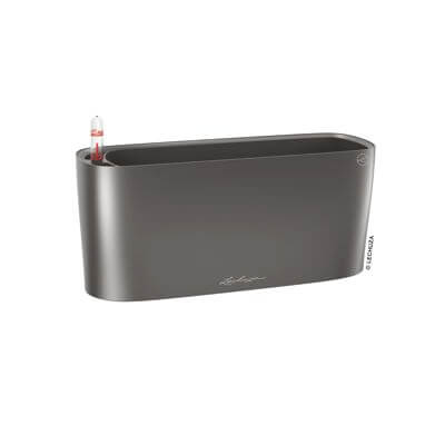 Lechuza Delta 10 Indendørs Krukke Til Blomster Med Selvvandingssystem 13  Charcoal Metallic