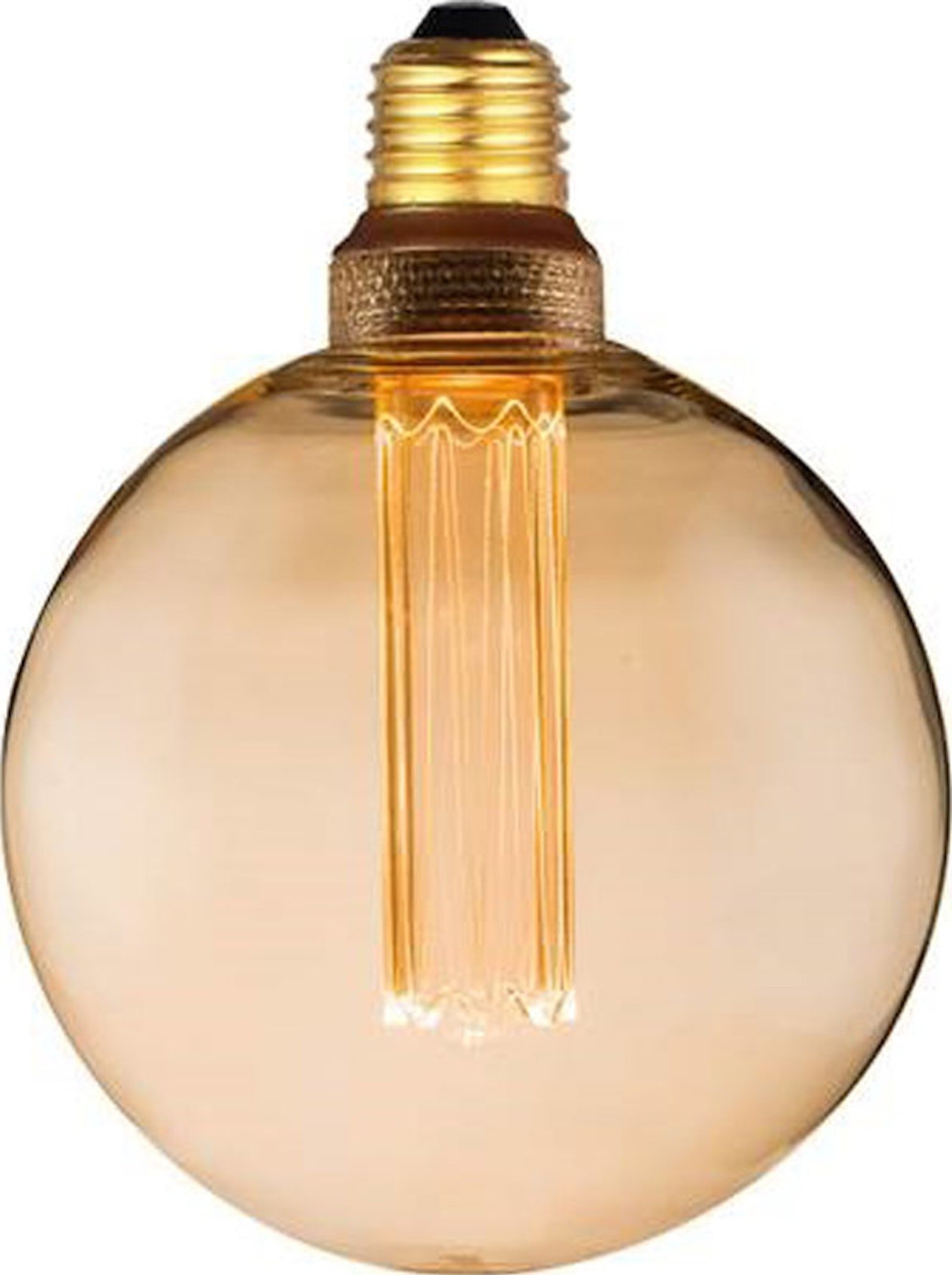 Dæmpbar E27 LED Mini Globe i ravfarvet glas 5W