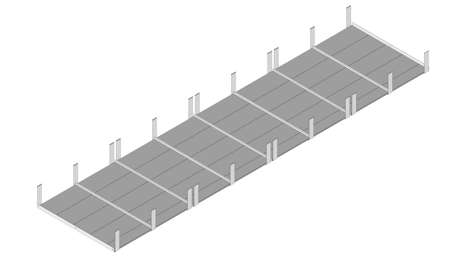 Løftet Bund Til Højbed   Pvc 50x120x480 Cm