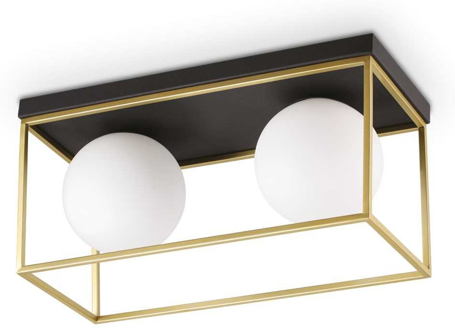 Elegant Loftlampe i Matsort og Mat Messing fra Ideal Lux