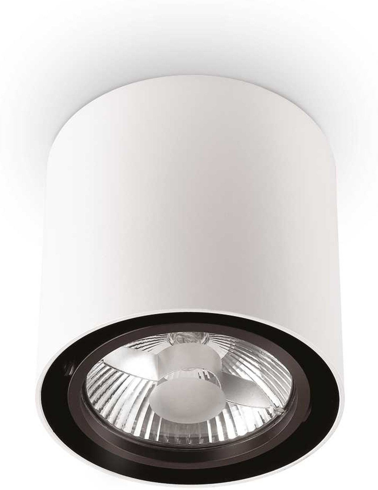 Loftlampe Ideal Lux Mood ø15 Cm Hvid-sort Aluminium Metal Med Gu10 50w Pære