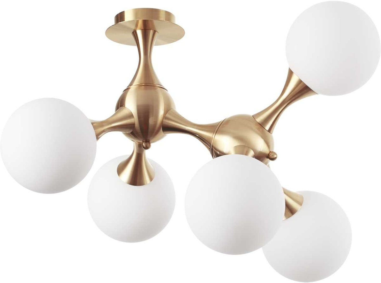 Elegant Loftlampe i Messing med Glaskupler - Nodi Serie