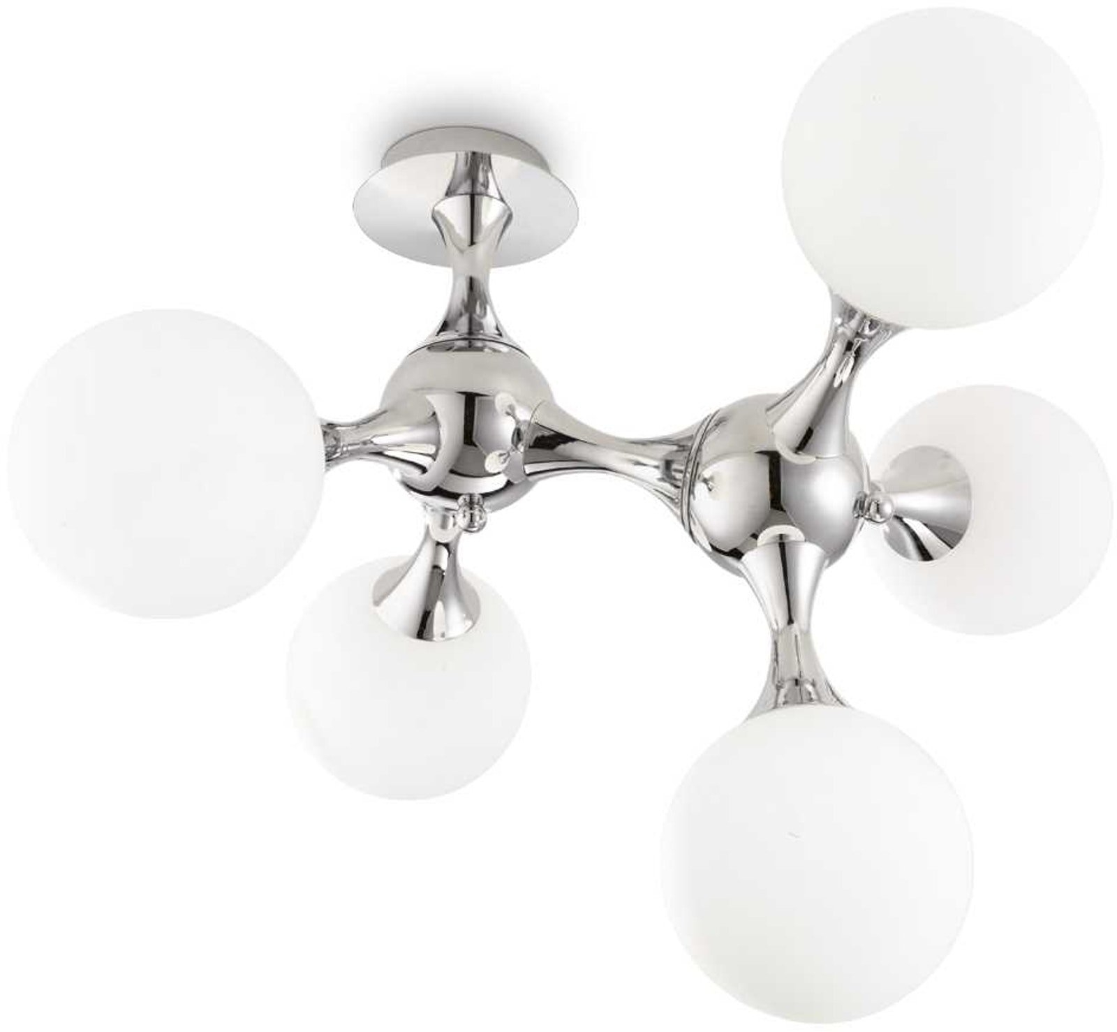 Loftlampe Ideal Lux Nodi i Metal og Glas – Hvid Krom
