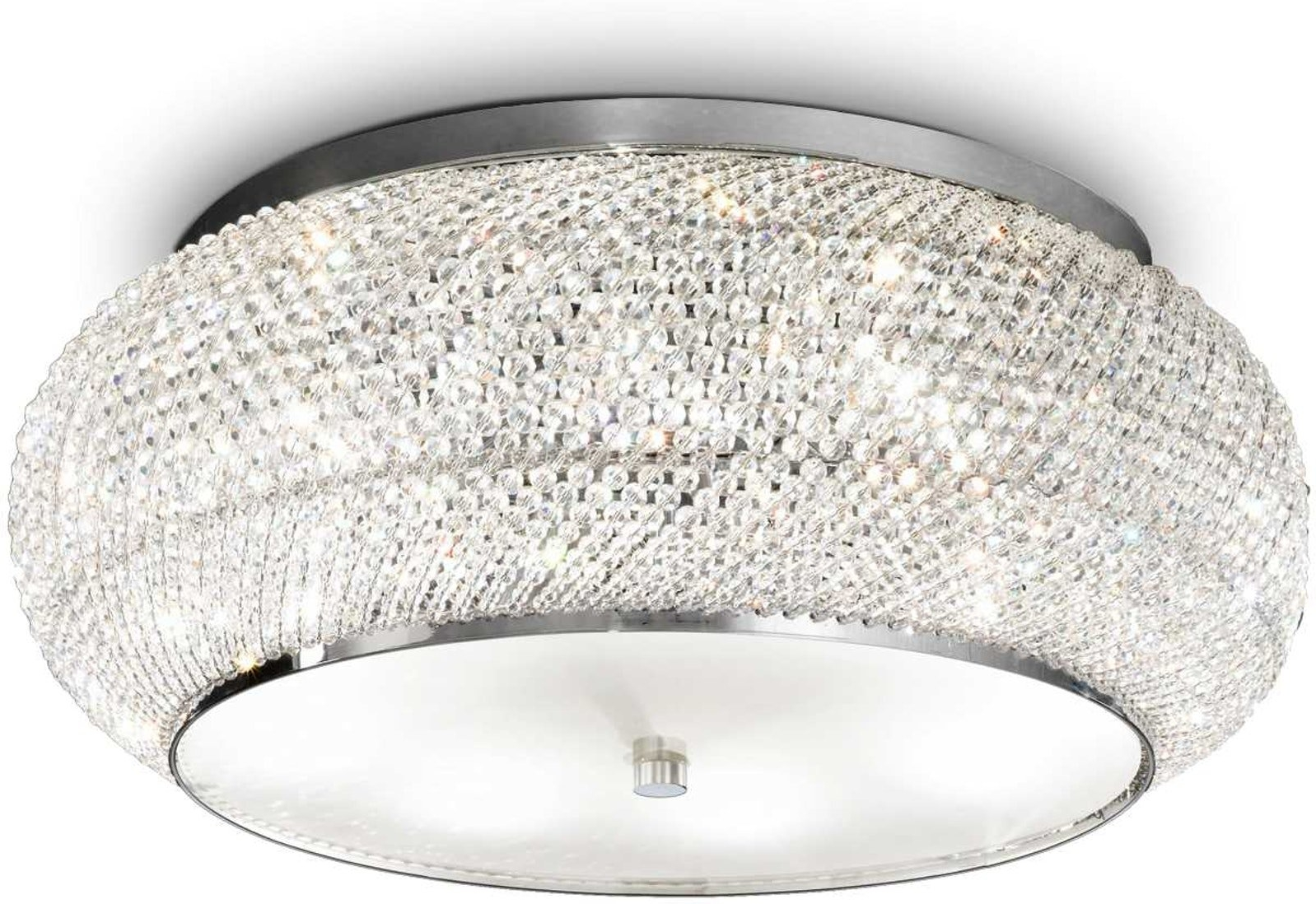 Loftlampe Pasha Krom med Krystalperler Ø55 cm - Elegance til Hjemmet
