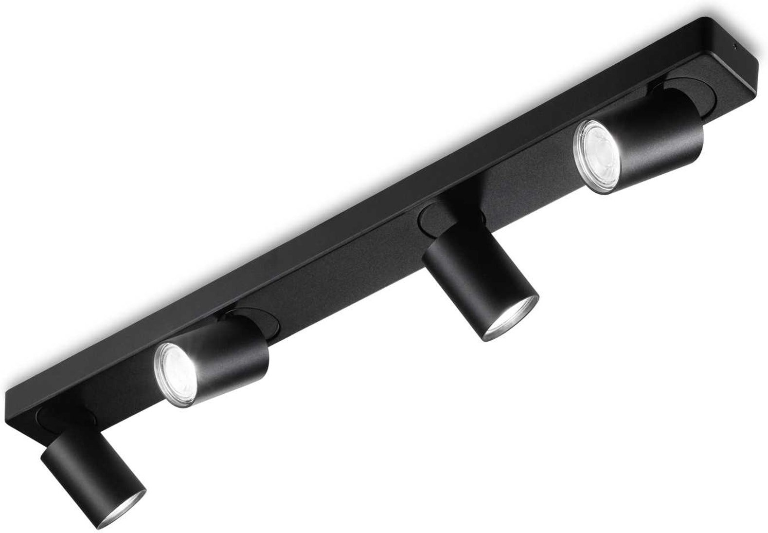 Loftlampe Ideal Lux Rudy Sort Med Justerbare Gu10 Spots 75x11 5x12 Cm