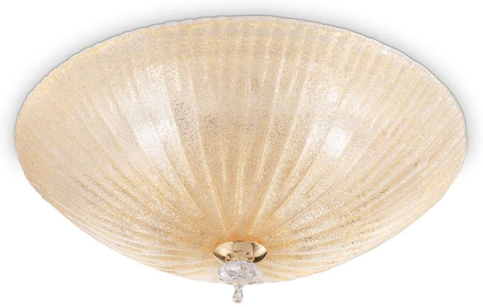 Loftlampe Ideal Lux Shell Glas ø40   H12 Cm Amber Hvid     E27-fatninger