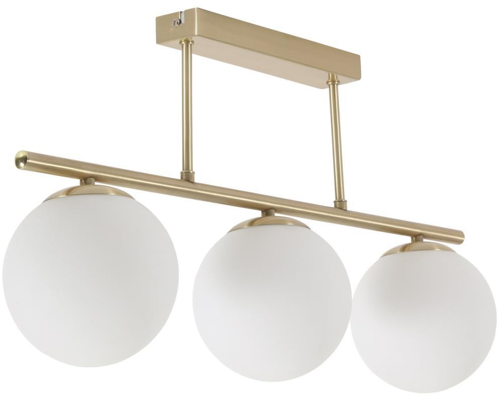 Loftlampe Kave Home Mahala Med Matterede Glasglobusser Messingfinish 32 5ã 62ã 14 Cm