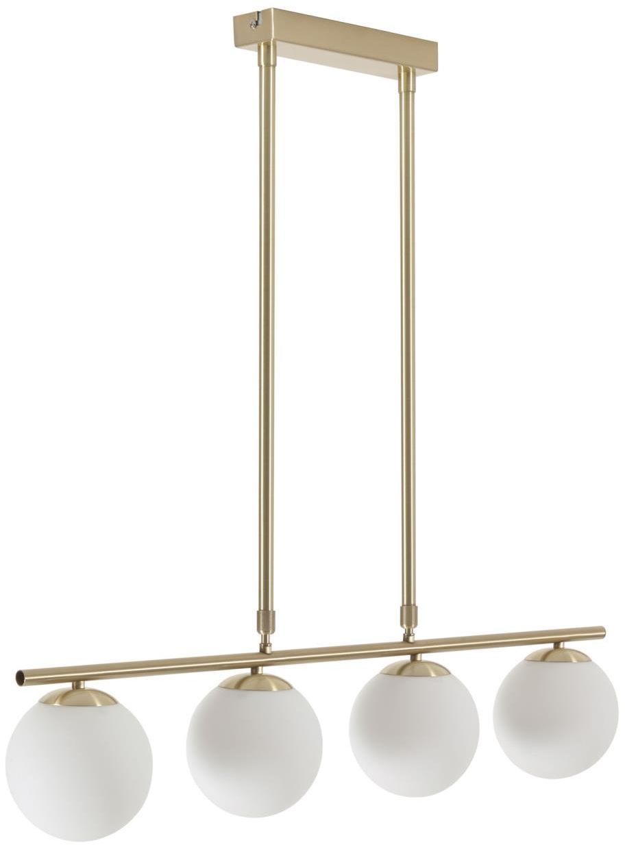 Loftlampe Kave Home Mahala Messing Glas Pendel Guld Hvid 70x85x14 Cm Justerbar