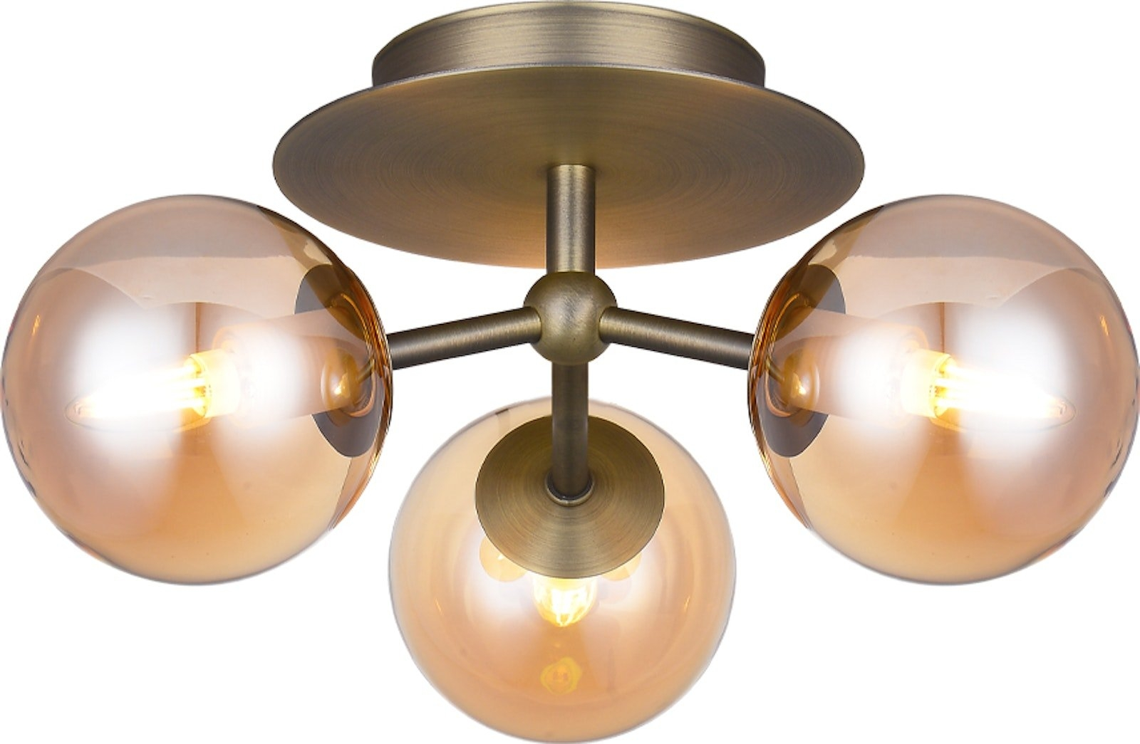 Loftslampe Halo Design Atom – Rav Antik Messing med Dæmper