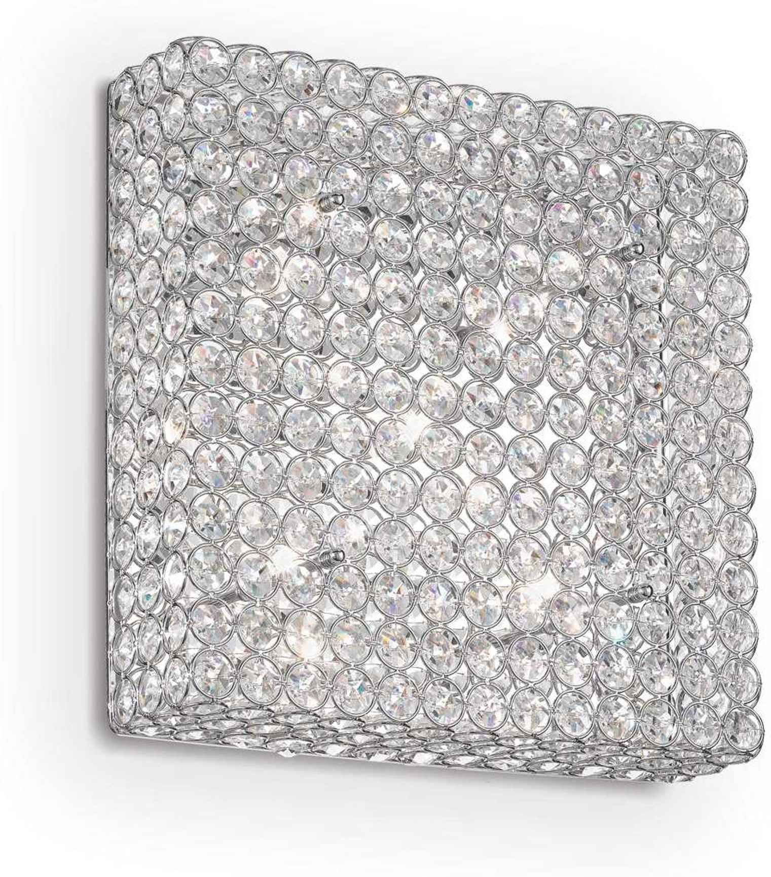 Loftslampe Ideal Lux Admiral i krom med krystaller - Elegance!