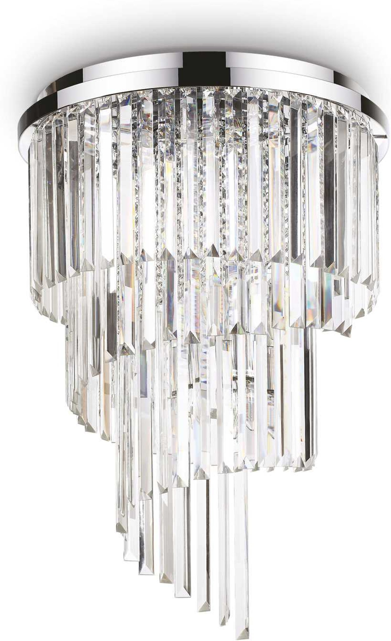 Carlton Loftslampe Ø50 cm i Krom med Krystaldetaljer