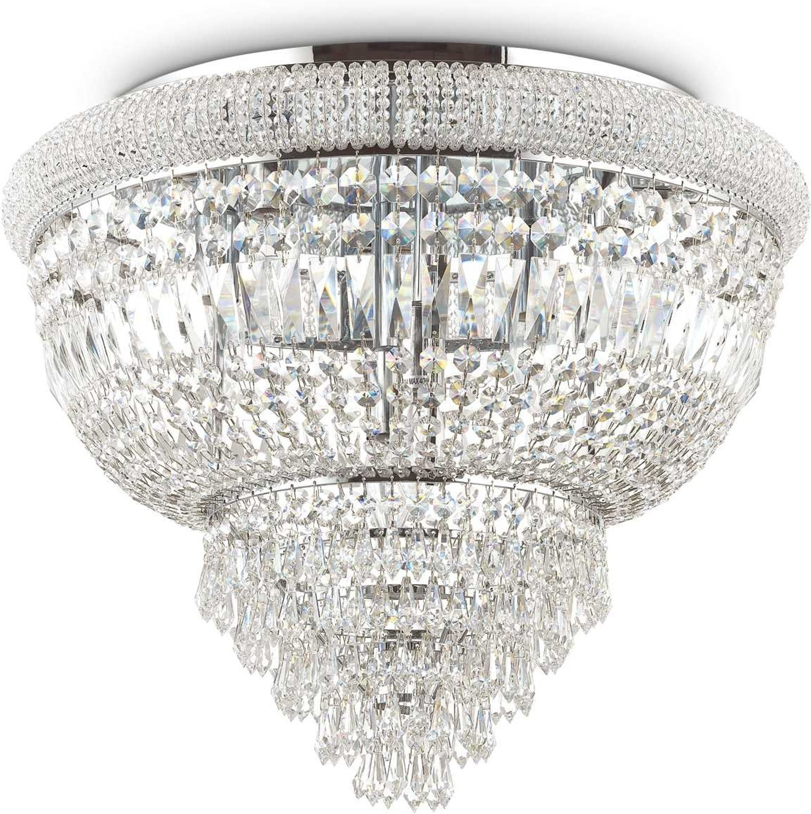 Elegant Loftslampe i Krom og Glas - Ideal Lux Dubai 52 cm