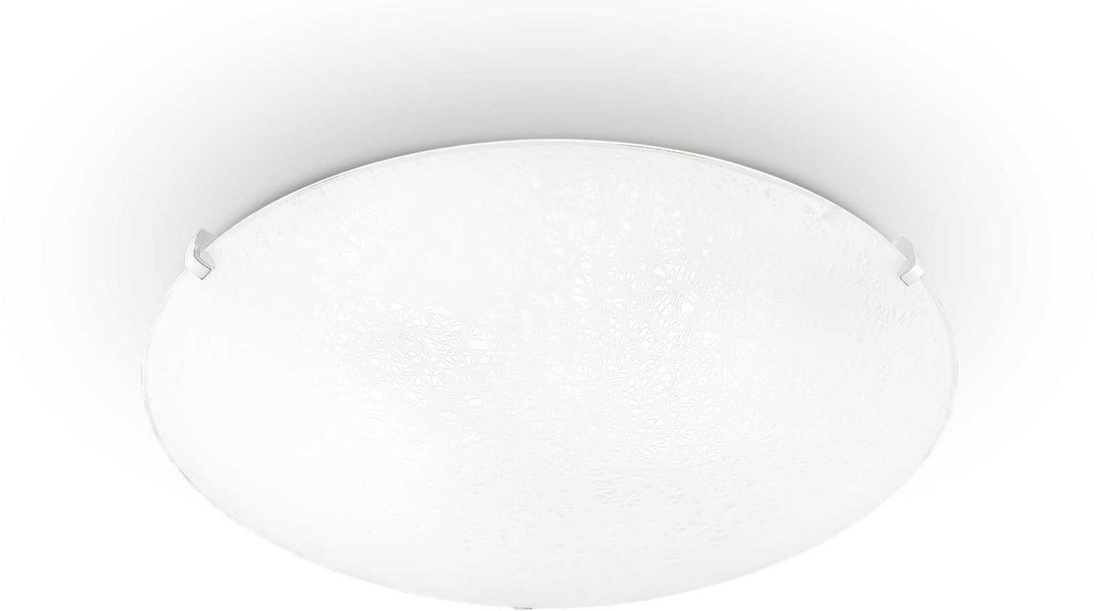 Elegant Loftslampe i Sandblæst Glas og Nikkel - 40 cm