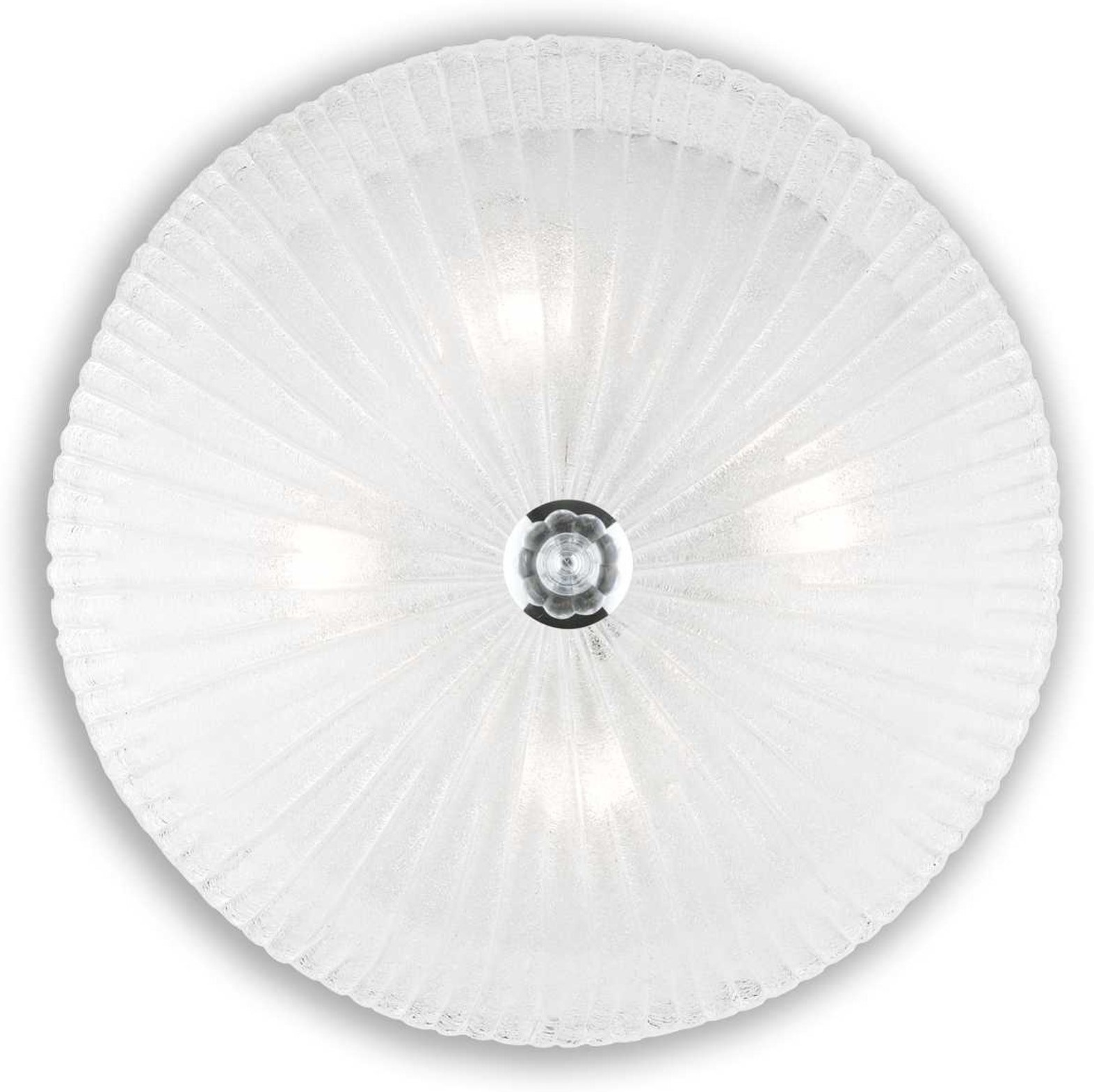 Loftslampe Ideal Lux Shell ø50   H20 Cm Klar Glas Med Kromdetaljer